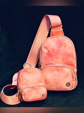 Lululemon Set of 2L Sling Bag & Nano Clippable Backpack - Strawberry Milkshake